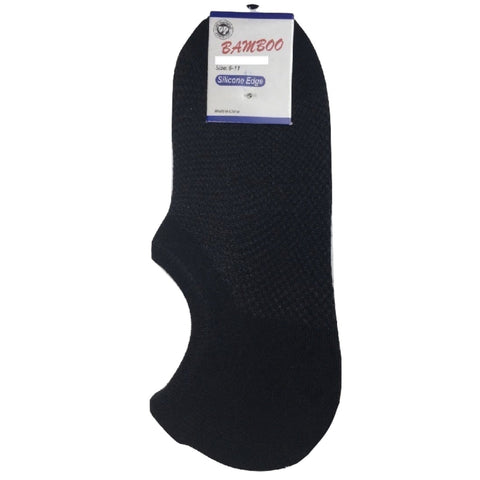 1 Pair No Show Bamboo Non Slip Heel Grip Low Cut Invisible Footlet Black 6 11 Socks