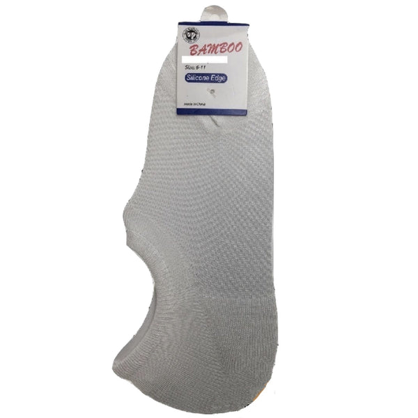 Br Apparel No Show Bamboo Non Slip Heel Grip Low Cut Invisible Footlet White 11 14 Socks