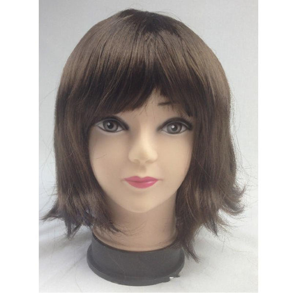 Br Costumes Bob Wig Short Straight Fringe Cosplay Party Full Hair Womens Fancy Dress Brown Wigs Facial Hair