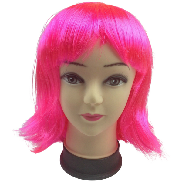 Br Costumes Bob Wig Short Straight Fringe Cosplay Party Full Hair Womens Fancy Dress Hot Pink Wigs Facial Hair