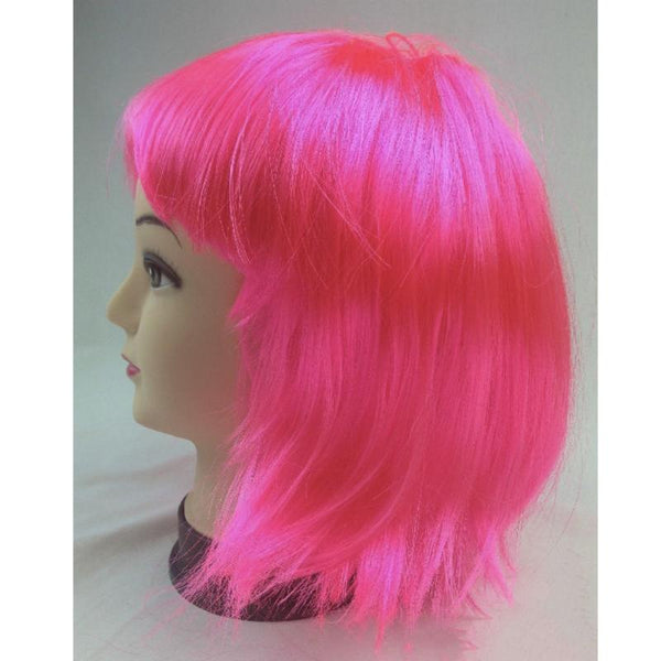 Br Costumes Bob Wig Short Straight Fringe Cosplay Party Full Hair Womens Fancy Dress Hot Pink Wigs Facial Hair