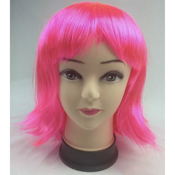 Br Costumes Bob Wig Short Straight Fringe Cosplay Party Full Hair Womens Fancy Dress Hot Pink Wigs Facial Hair