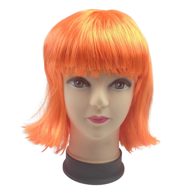Br Costumes Bob Wig Short Straight Fringe Cosplay Party Full Hair Womens Fancy Dress Orange Wigs Facial Hair
