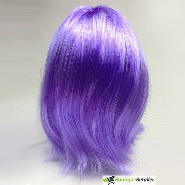 Br Costumes Bob Wig Short Straight Fringe Cosplay Party Full Hair Womens Fancy Dress Purple Wigs Facial Hair