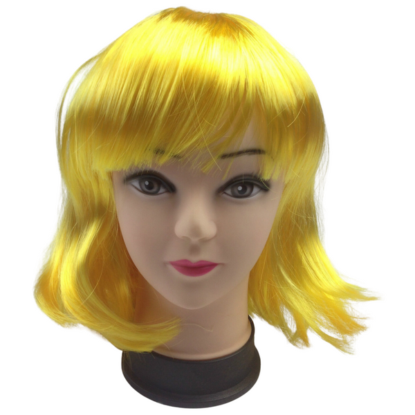 Br Costumes Bob Wig Short Straight Fringe Cosplay Party Full Hair Womens Fancy Dress Yellow Wigs Facial Hair
