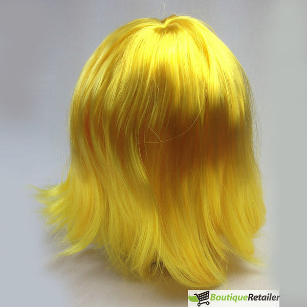 Br Costumes Bob Wig Short Straight Fringe Cosplay Party Full Hair Womens Fancy Dress Yellow Wigs Facial Hair