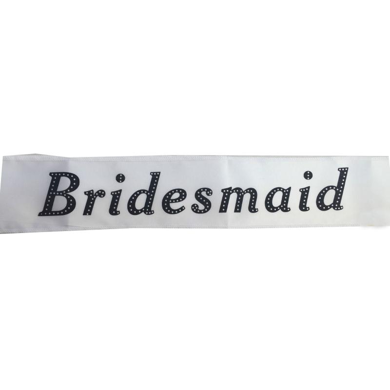 Br Costumes Hen's Night Sash Party Girls Wedding Bridesmaid Bridal To Be Satin Sashes (White) Belts & Sashes