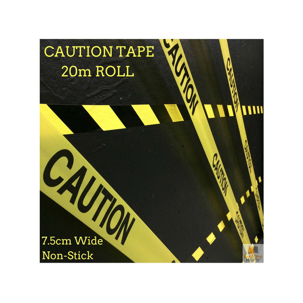 Br Safety Caution Tape Yellow Warning Barricade Industrial Strip Non Stick 20M Caution & Flagging Tapes