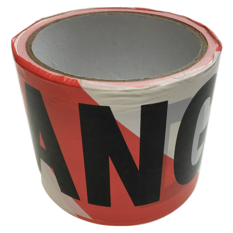 Br Safety Danger Tape Red White Warning Barricade Barrier Strip Non Stick 20M Caution & Flagging Tapes