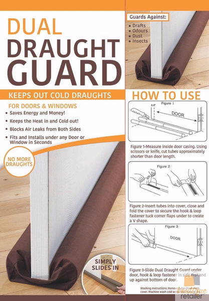 Dual Draft Stopper Double Sided Snake Wind Air Door Guard Cover Weather Seal Reusable Shopping Bags