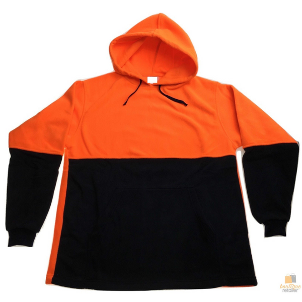 Hi Vis Polar Fleece Hoodie Jumper Safety Workwear Fleecy Jacket Unisex Orange Coats Jackets & Vests
