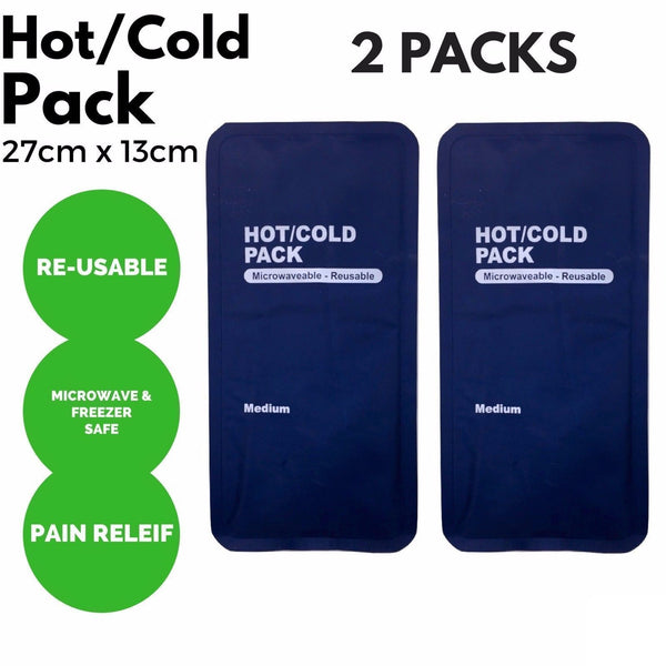 Br Medical 2X Hot Cold Pack Reusable Ice Heat Gel Packs Microwaveable Relief Cold & Hot Packs & Wraps