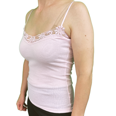 Womens Camisole Top Strap Singlet Summer Basic Tank Shirt Pink Tops