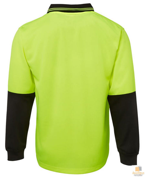 Hi Vis Long Sleeve Polo Shirt Top Safety Workwear Fluro Breathable Dry Wb Yellow Xl Safety Vests