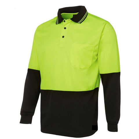 Hi Vis Long Sleeve Polo Shirt Top Safety Workwear Fluro Breathable Dry Wb Yellow Xl Safety Vests