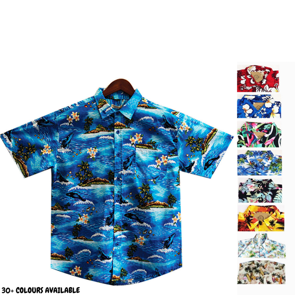 Br Apparel Mens Oahu Hawaiian Party Shirt Button Hippie Tops Short Sleeve Beach Holiday Garden Flamingo Casual Shirts
