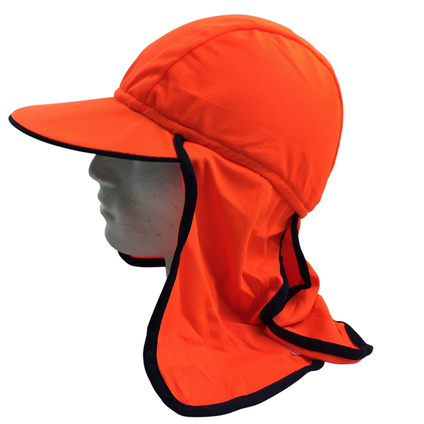 Br Apparel Hi Vis Legionnaire Hat Cap Sun Protection Workwear Legionnaires Fluro Orange Unisex Costumes