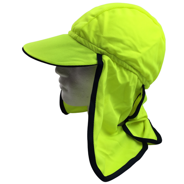 Br Apparel Hi Vis Legionnaire Hat Cap Sun Protection Workwear Legionnaires Fluro Yellow Unisex Costumes