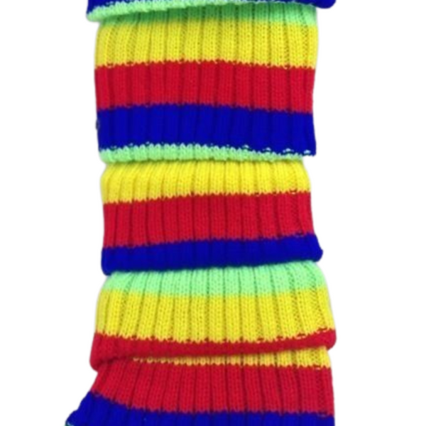 Br Costumes Pair Of Womens Disco Winter Knit Dance Party Crochet Legging Socks Rainbow Leg Warmers