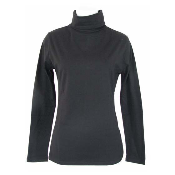 Ladies Skivvy Womens Long Sleeve Plain Top Warm Turtleneck Cotton High Neck Black Tops