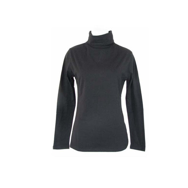 Br Apparel Ladies Skivvy Womens Long Sleeve Plain Top Warm Turtleneck Cotton High Neck Black Xl Tops