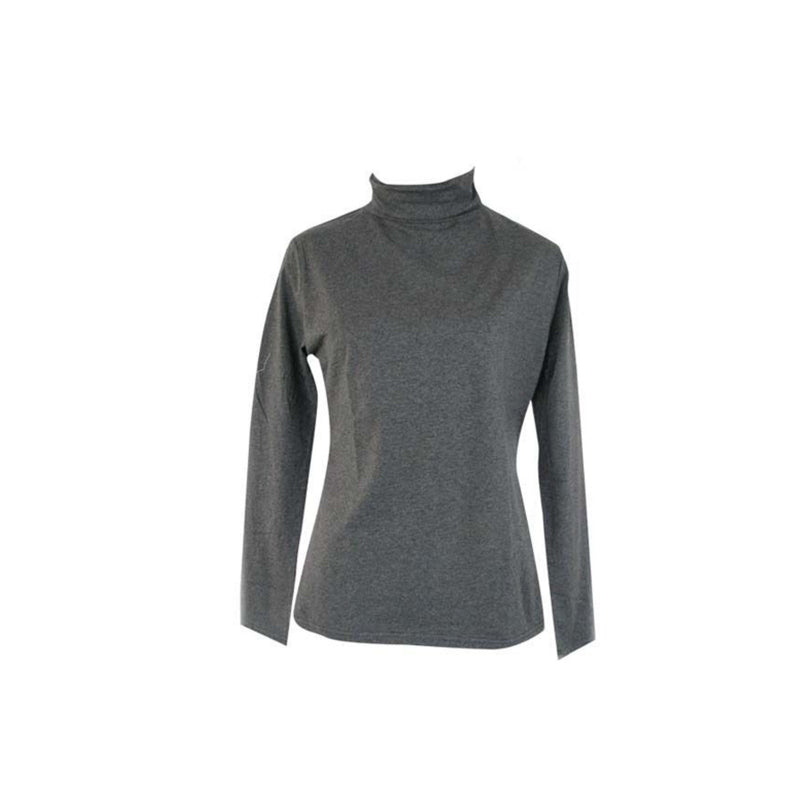 Br Apparel Ladies Skivvy Womens Long Sleeve Plain Top Warm Turtleneck Cotton High Neck Coal Marle X Small Tops