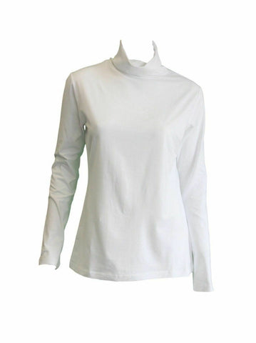 Br Apparel Ladies Skivvy Womens Long Sleeve Plain Top Warm Turtleneck Cotton High Neck White Tops