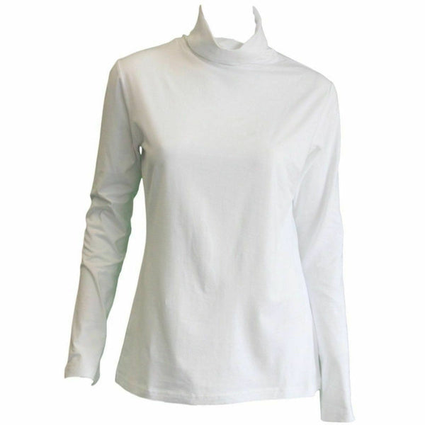 Br Apparel Ladies Skivvy Womens Long Sleeve Plain Top Warm Turtleneck Cotton High Neck White Xxl Tops