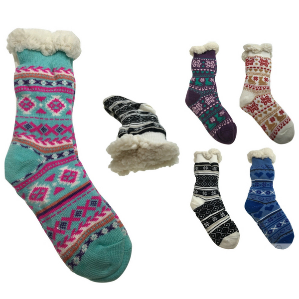 Br Apparel 1 Pair Ladies Thick Fur Bed Womens Soft Work Fluffy Slipper Non Socks