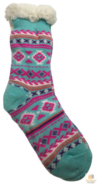 Br Apparel 1 Pair Ladies Thick Fur Bed Womens Soft Work Fluffy Slipper Non Socks