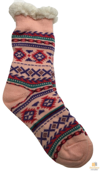 Br Apparel 1 Pair Ladies Thick Fur Bed Womens Soft Work Fluffy Slipper Non Socks