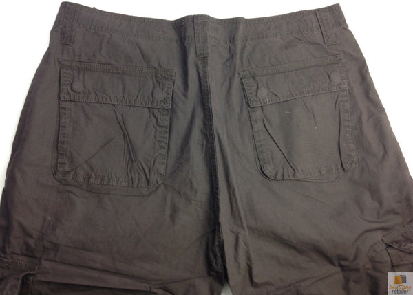 Mens 3/4 Cargo Shorts Long Pants 100% Cotton Army Military Combat Summer Brown Small (30"") Men's Shorts