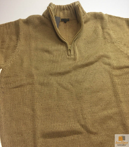 Mens Knit Jumper Pullover Sweater Knitted Casual Stretch Warm Winter Half Zip Maize 17 (Kw14) L Jumpers