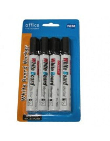 Br Stationary 4 Pack Whiteboard Marker Pens Black Art Pens & Markers