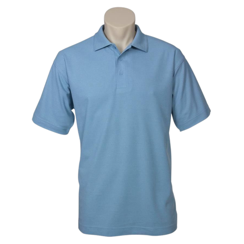 Br Apparel Mens Polo Top Shirt Plain Casual Short Sleeve Knit Basic Sky Blue Xl Casual Shirts