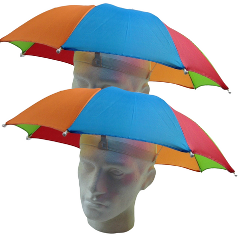 Br Costumes 2X Rainbow Umbrella Hat Beach Sun Cap Camping Fishing Hats