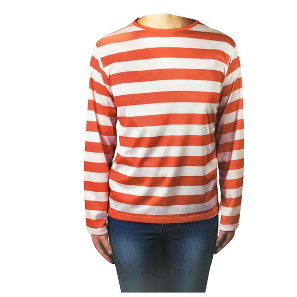 Br Costumes Kids Red And White Striped Top Wheres Wally Wenda Waldo Shirt Party Book Week Small (4 6 Years Old) Unisex Costumes