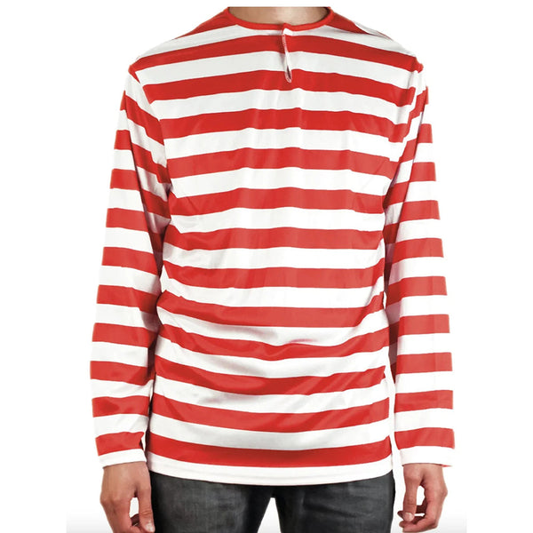 Br Costumes Adults Wheres Wally Book Week Red And White Striped Top Shirt Party Dress Up Unisex Costumes