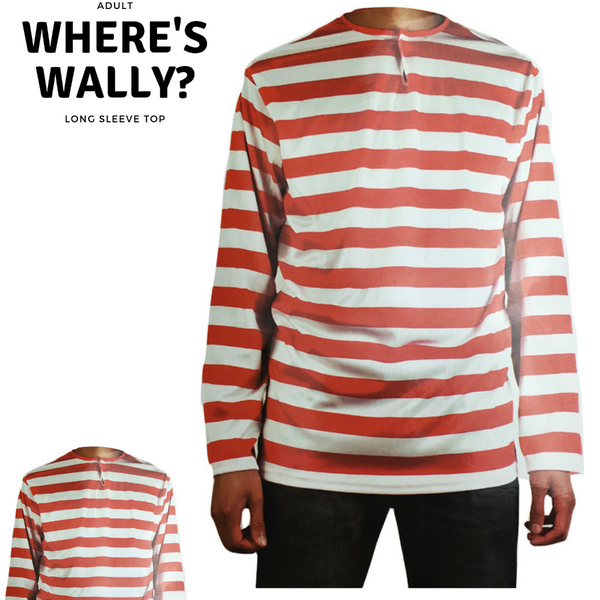 Br Costumes Adults Wheres Wally Book Week Red And White Striped Top Shirt Party Dress Up Unisex Costumes