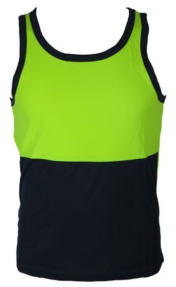 Hi Vis Singlet Work Wear Safety Tank Top Fluro Micro Mesh Upf50+ High Visibility Lime Large Casual Shirts