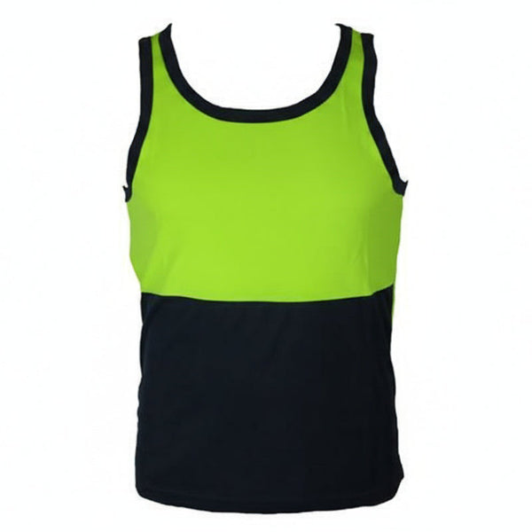 Hi Vis Singlet Work Wear Safety Tank Top Fluro Micro Mesh Upf50+ High Visibility Lime Small T Shirts