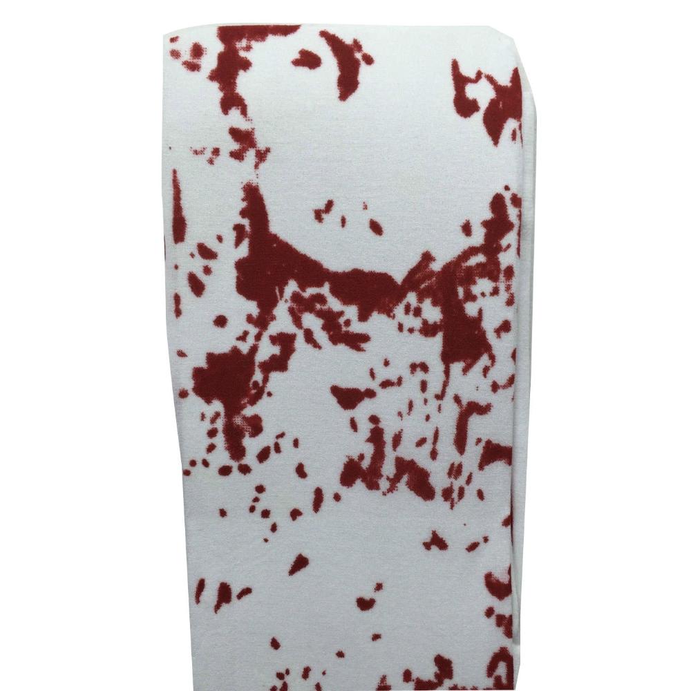 Br Costumes Stay Up Over The Knee Socks Stockings Hosiery Party Fake Blood Splash (White/Red) Footwear