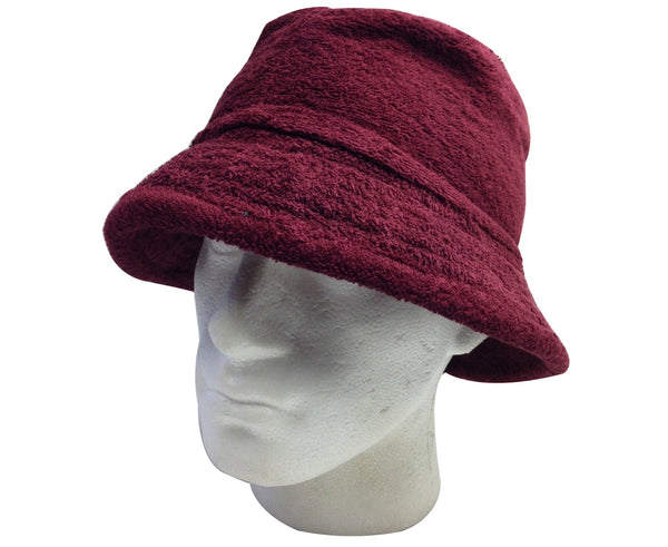Br Apparel Terry Towelling Bucket Hat Daggy Fishing Camping Lad Cap Retro 100% Cotton Burgundy Hats & Headwear