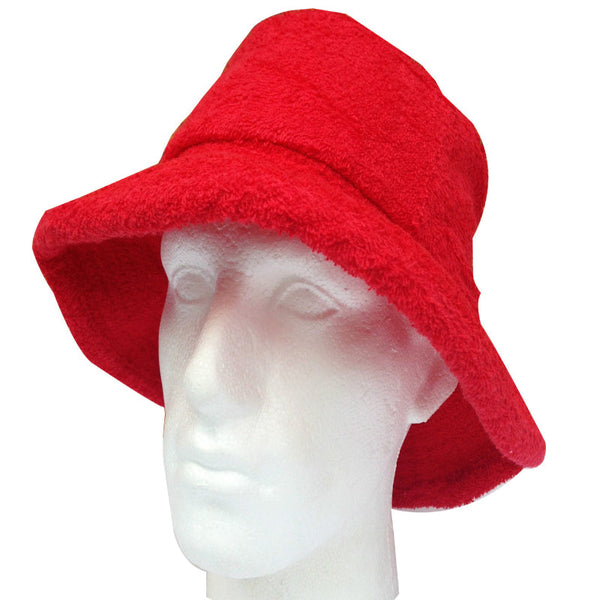 Br Apparel Terry Towelling Bucket Hat Daggy Fishing Camping Lad Cap Retro 100% Cotton Red Hats & Headwear