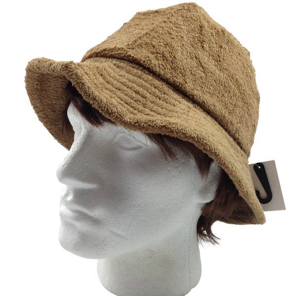 Br Apparel Terry Towelling Bucket Hat Daggy Fishing Camping Lad Cap Retro 100% Cotton Tan Brown Hats & Headwear