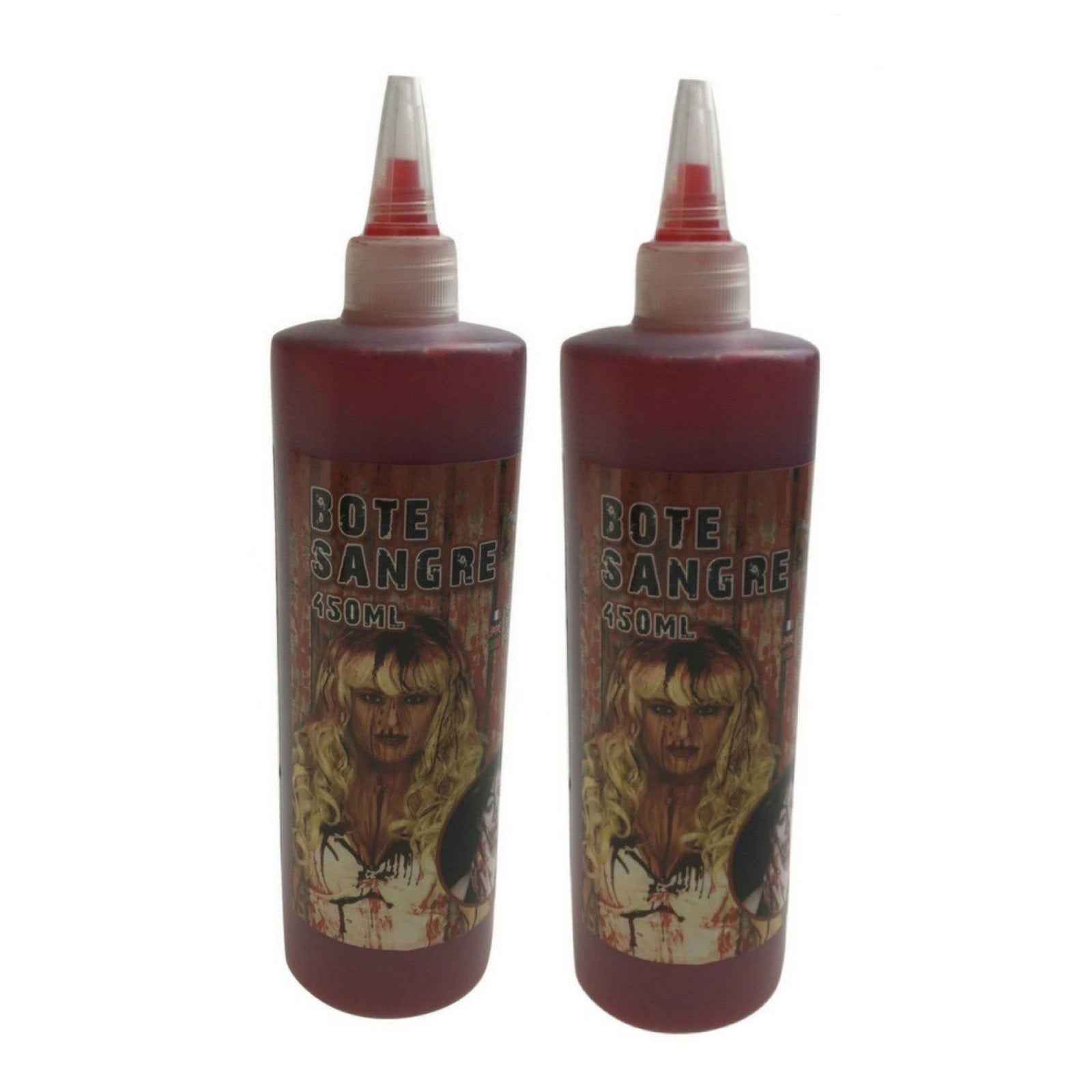 2X 450Ml Bottle Vampire Fake Blood Zombie Halloween Red Make Up Gel Cream Horror Unisex Costumes