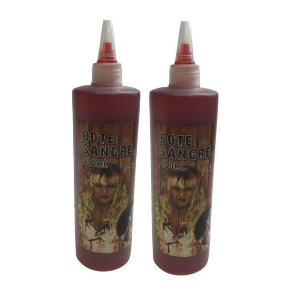 2X 450Ml Bottle Vampire Fake Blood Zombie Halloween Red Make Up Gel Cream Horror Unisex Costumes