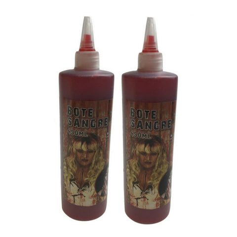 2X 450Ml Bottle Vampire Fake Blood Zombie Halloween Red Make Up Gel Cream Horror Unisex Costumes