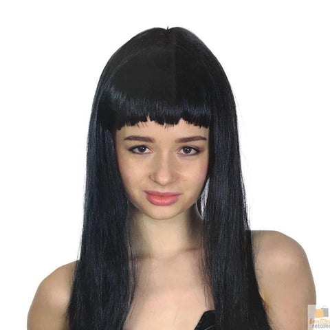Br Costumes Long Wig Straight Party Hair Fringe Cosplay Fancy Dress 70Cm Womens Black (22450) Wigs Facial Hair