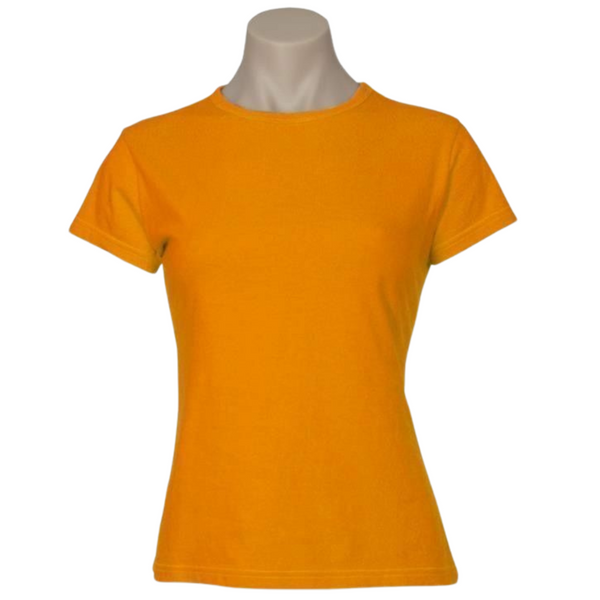 Womens Plain Ladies T Shirt 100% Cotton Basic Tee Casual Top Size 6 24 Orange 18 Tops